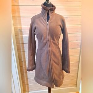 Patagonia Synchilla Windzone Long Fleece Coat, Brown, Size Small